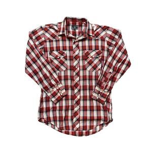 ROPER Pearl Snap Button Down Western Shirt Plaid Red Size Medium